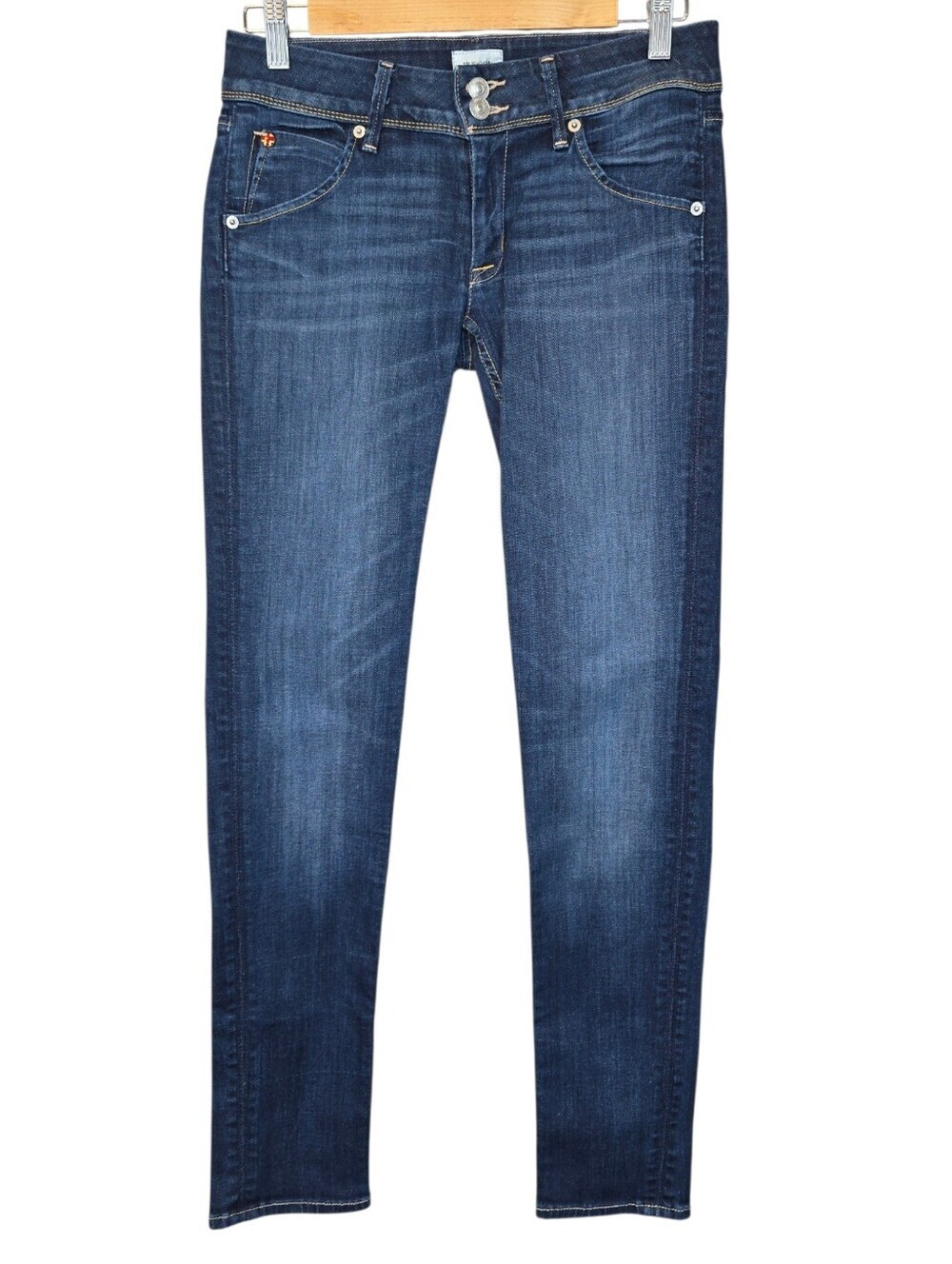 Hudson Collin Flap Pocket Skinny Jeans Dark Wash Made In USA Stretch Denim 27